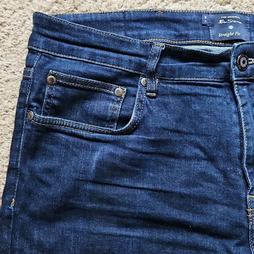 The Original Ben Sherman Straight Fit Jeans, Dark Wash, Size 38S - Picture 5 of 8
